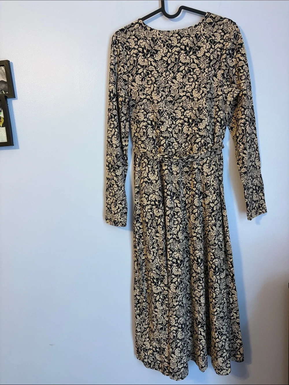 Pact Paisley Blossoms Black Fit & Flare Organic Cotton Dress size M